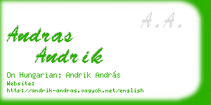 andras andrik business card